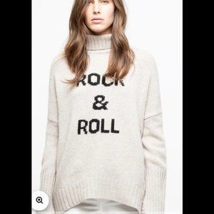 Zadig & Voltaire Alma Rock & Roll Turtleneck Sweater In Beige